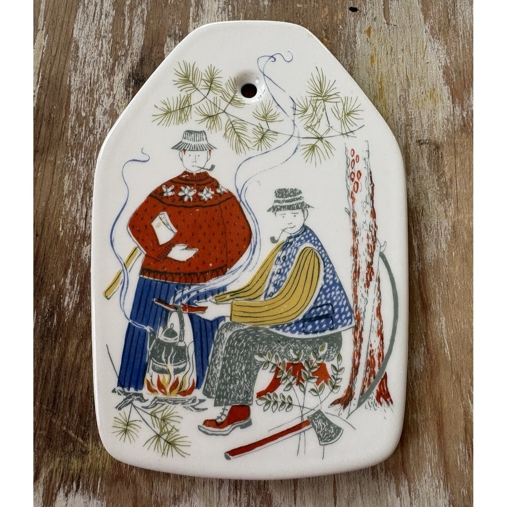 Vintage porcelain ceramic wall plaque Saga Figgjo Flint Norway Turi Oliver EVC